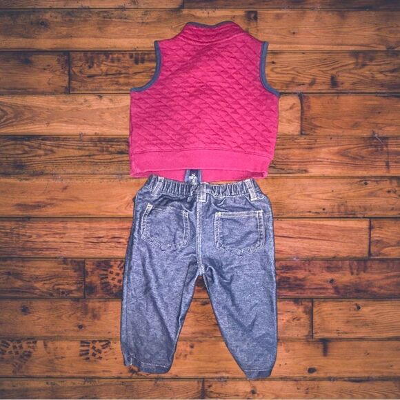 5 for $25🔥Carter's Vest & Jeans Set Baby Size 6 Months - Picture 2 of 5